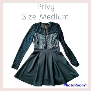 Privy Lace Bodycon Full Skirt mini dress